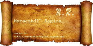Maracskó Regina névjegykártya